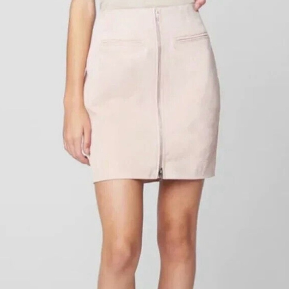 NEW BLANK NYC Pink Pearl Suede Mini Pencil Skirt w/Front Zip Size 27/Small NWT